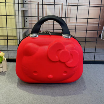 Maleta original de Hello Kitty con dibujos animados, estuche de viaje para cosméticos, gran capacidad, multifuncional, sencilla, con cerradura, bonitos regalos hechos a mano.