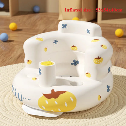 Asiento inflable para bebé con bomba de aire incorporada, silla de apoyo para la espalda para bebés de 0 a 3 años, silla de ducha portátil, asiento de suelo