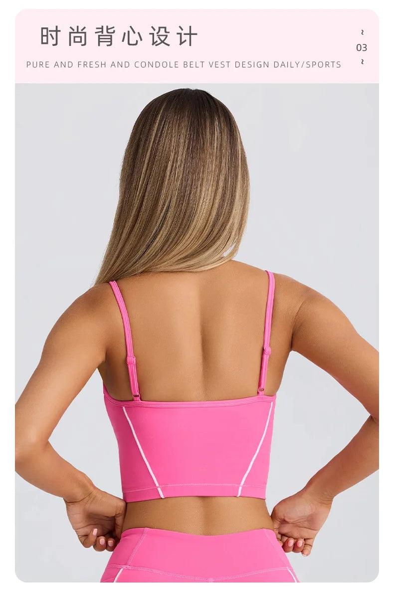 Ropa interior deportiva, chaleco, pantalones cortos, sujetador con tirantes, espalda descubierta, pilates, ajustado, elástico, para fitness, correr, yoga, conjunto de ropa para mujer