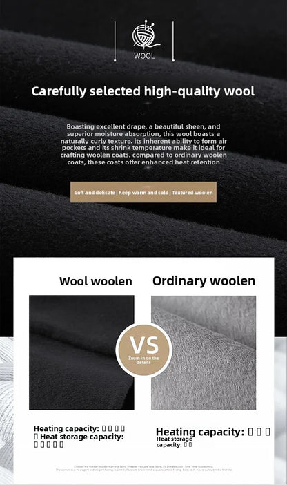 Abrigo largo de lana para hombre COMXZ, colección invierno 2025, gabardina de cachemir de diseño, chaqueta con capucha y forro de plumón de pato blanco, abrigo de lana de lujo