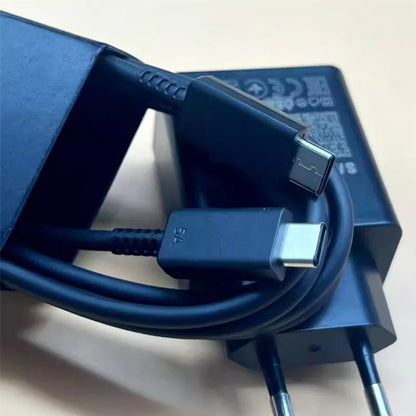 Cargador Samsung EP-T4510 de 45 W PD, carga súper rápida para Galaxy S25 Ultra Plus S24 S23 A56 C55, adaptador EU/EE. UU./Reino Unido, cable tipo C de 1,8 m.