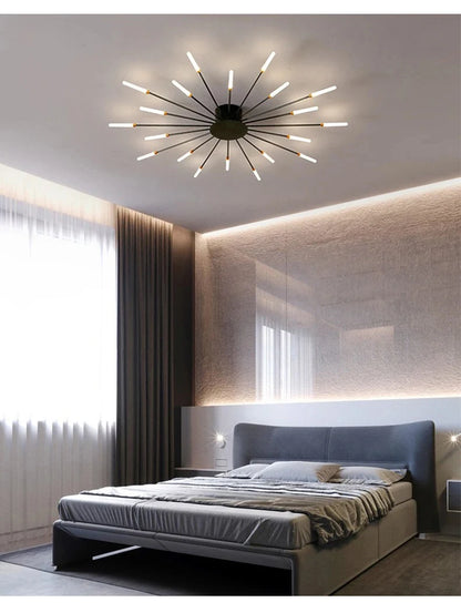 Lámparas de techo LED modernas con diseño de fuegos artificiales para sala de estar, comedor y dormitorio. Lámparas de techo brillantes.