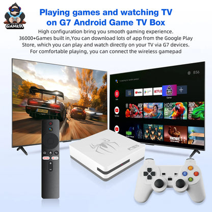 Consola de videojuegos retro con más de 20 000 juegos integrados para TV Android Smart 2,4 G 5G Wifi con mando inalámbrico