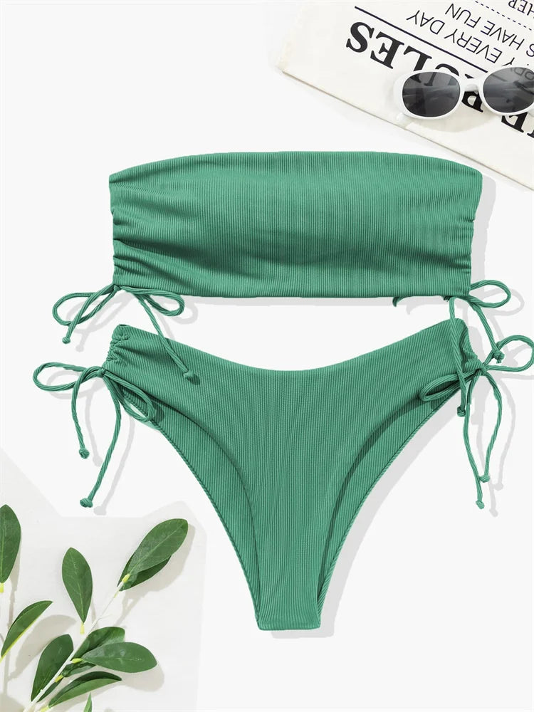 Nuevos bikinis sólidos sexis para mujer, trajes de baño push up para mujer, trajes de baño para nadar, conjunto de bikini brasileño para niña, ropa de playa para bañador