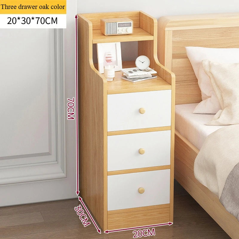 Mesita de noche para dormitorio, pequeña estantería de almacenamiento sencilla, armario de almacenamiento moderno de alta capacidad, armarios de almacenamiento multicapa