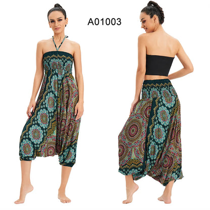 Bohemian Pants Women Pantalones Mujer Hippie High Waist Rayon Harem Baggy Boho Yoga Beach Wear Pour Femme Calca Feminina Printed