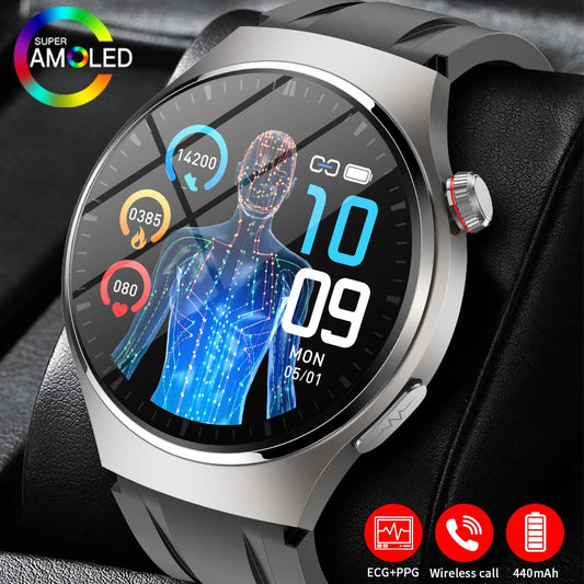 LIGE - Reloj inteligente para hombre Xiaomi ECG+PPG, resistente al agua, con Bluetooth, llamadas, Android IOS, monitor de salud, pantalla AMOLED HD