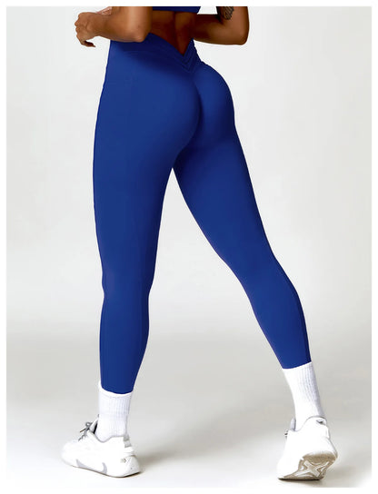 V-shaped Back Yoga Pants High Waist Leggings Gym Workout Tights Sport Women Fitness Female Legging Tummy Control Running Tights