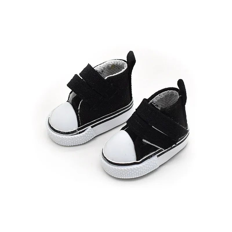 Accesorios BJD 5cm 1/6 Zapatos de muñeca Zapatos hechos a mano para muñecas Mini cordones de lona Accesorios de muñeca Juguetes casuales Regalo para niños