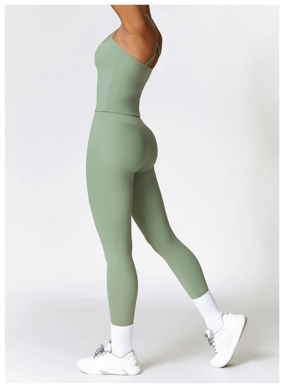 2PCS Seamless Yoga Set Women Workout Set Sportswear Gym Clothing Fitness Long Sleeve Crop Top High Waist Leggings Sports Suits
