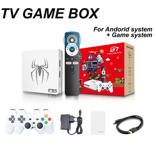 Consolas de videojuegos 3D G7 8K 2025, 64 GB, 2,4 G, mando inalámbrico, Android 14, consola de juegos clásica retro, más de 25.000 juegos