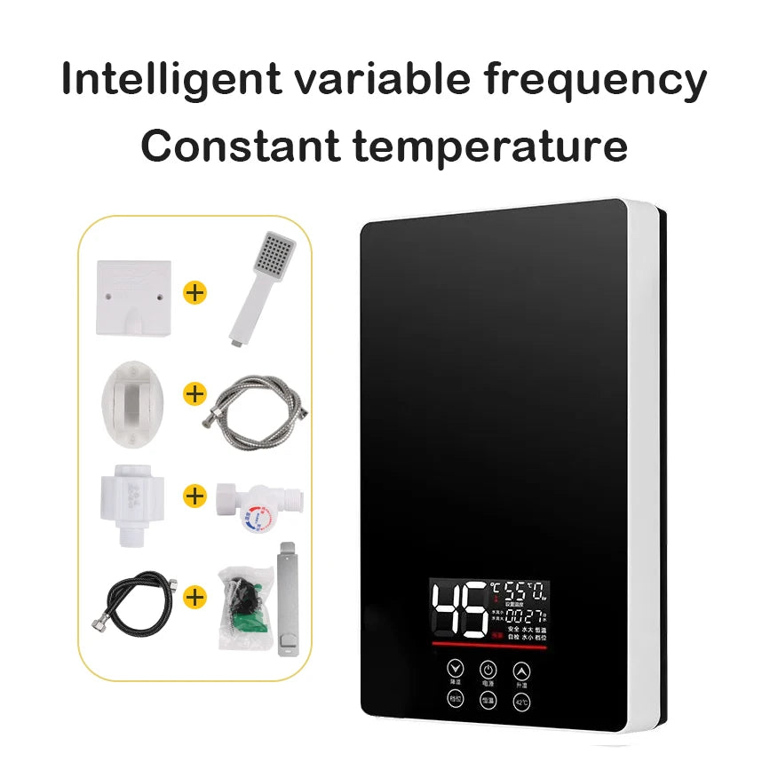 Calentador de agua eléctrico termostático DMWD de 7000 W con control remoto. Calentador instantáneo, resistente al agua y sin tanque, ideal para ducha o bañera.