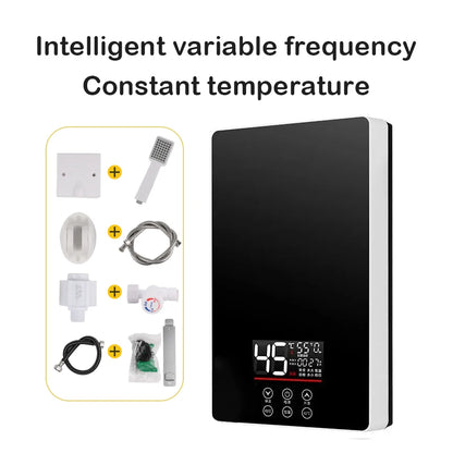 Calentador de agua eléctrico termostático DMWD de 7000 W con control remoto. Calentador instantáneo, resistente al agua y sin tanque, ideal para ducha o bañera.