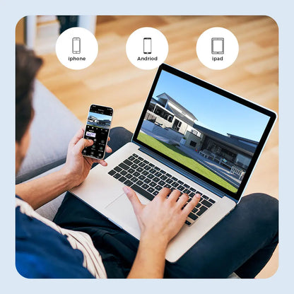 Cámara solar WiFi de 4 MP para exteriores, 2K, batería integrada, cámara de seguridad tipo domo con alimentación solar, alarma de movimiento PIR, almacenamiento en la nube y audio bidireccional.