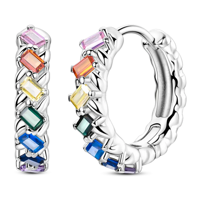 Pendientes brillantes de plata de ley S925 para mujer, con circonitas de colores, diseño de insecto, ideal como regalo de aniversario de boda.