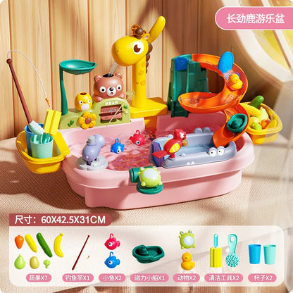 Juguetes de cocina para niños, eléctricos, divertidos, juego de agua, lavabo, pesca, lavavajillas, juego de rol para el hogar, juguete de educación temprana para bebés