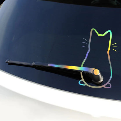 Pegatinas para el interior del coche Diseño artístico Pegatinas divertidas de gato para el coche Cristal trasero Decoración del coche Pegatinas y calcomanías de estilo para el coche