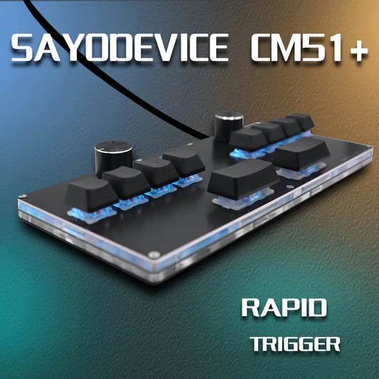 CM51 SayoDevice OSU DJ MAX OUTEMU/Gateron Switches Interruptores magnéticos de disparo rápido Teclado con perilla Pantalla Copiar Pegar Shotcut
