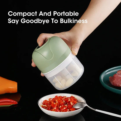 Mini picadora de ajo eléctrica de 250 ml, con carga USB, cortadora de jengibre y verduras, picadora de alimentos, herramientas de cocina.