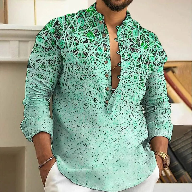 Camisa de lino de manga larga con botones, tela cómoda, tendencia urbana, primavera y otoño para hombre 2025