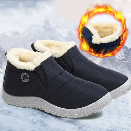 Botas de nieve cálidas para hombre, zapatillas de invierno de talla grande, zapatos de felpa para hombre, botines impermeables unisex, zapatos de trabajo para hombre, calzado