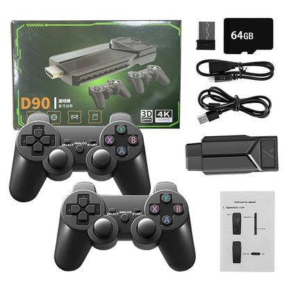 Consola de videojuegos Y6 con salida 4K HD y dos controladores inalámbricos 2.4G, más de 10 000 juegos para PSP/PS1/N64/CP1/CP2/CP3/Neogeo/GBX/MAME