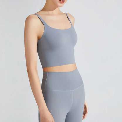 Ropa interior deportiva para mujer, cinturón de secado rápido, almohadilla para el pecho, correa para la espalda, ajuste completo, chaleco color piel, primavera y verano, novedad (2024)