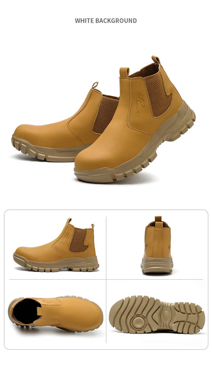Botas de seguridad de caña alta para hombre, zapatos de seguridad impermeables con punta de acero, zapatos de soldador para construcción, zapatos de trabajo protectores, talla 47 48