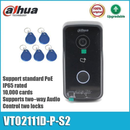 Videoportero Dahua VTO2111D-P-S2 IR WDR original, IP65, PoE, para villas.