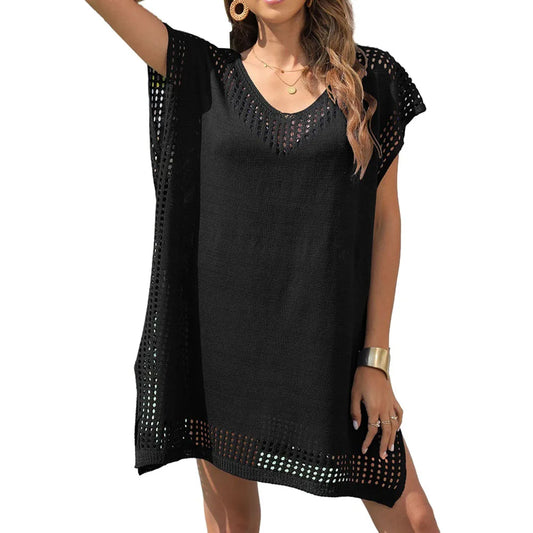 Traje de baño de moda nuevo y cómodo, vestido de verano, traje de baño regular, suelto, cuello en V, vacaciones, 82 cm/32,3 pulgadas, vestido de playa, ropa de playa