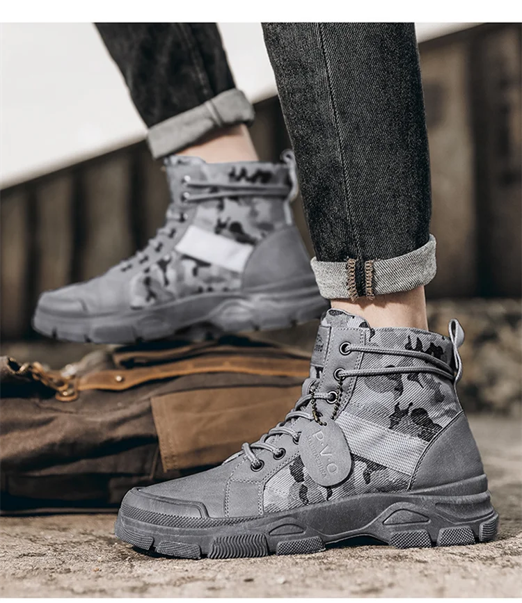 Botas militares para hombre y mujer, camuflaje, caqui, negro, caña alta, antideslizantes, tácticas, para mecánico, trabajo, escalada, zapatillas deportivas.