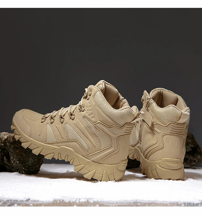 Upgraded Tactics Combat Training Boots Male Outdoors Camping Anti-wear Rapid Response Hiking Shoes Fishing Hunting Sneakers Men