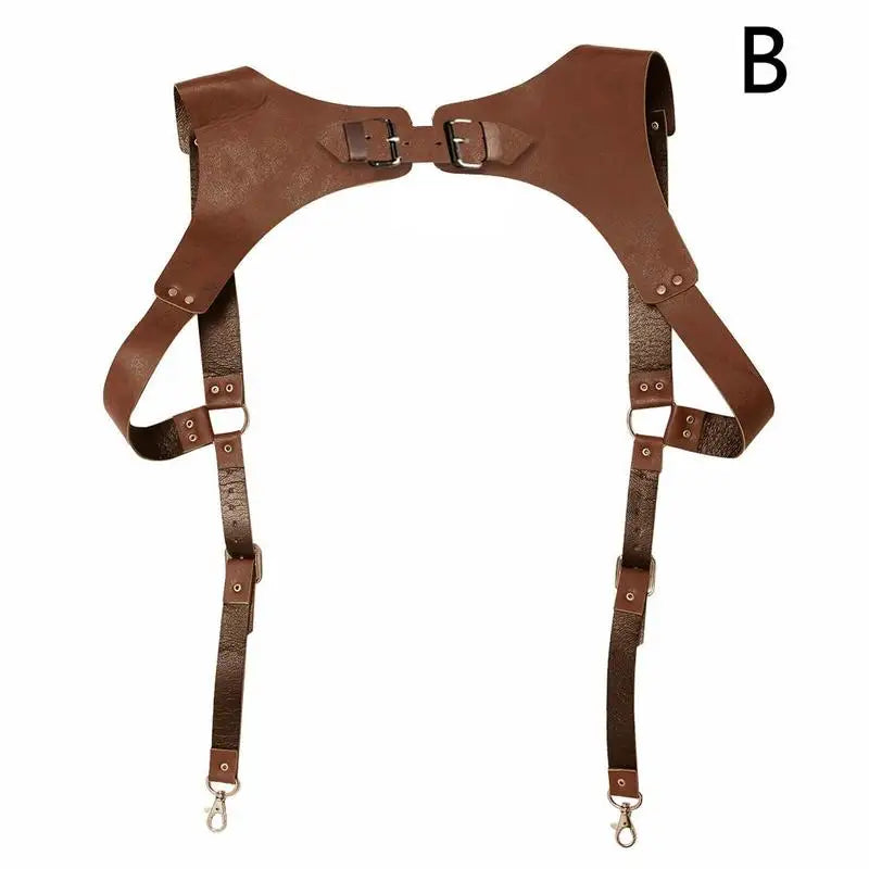 Tirantes de cuero sintético de moda para hombre, para camisa, pantalones, cinturones ajustables, chaleco, tirantes, arnés de pecho, tirantes para hombre