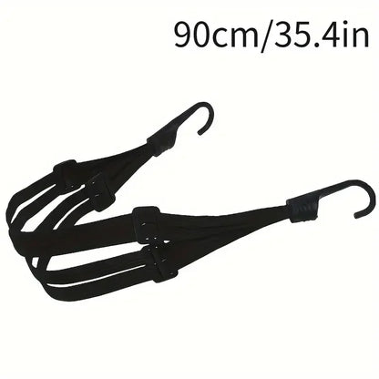 Maleta elástica para motocicleta con gancho de seguridad, malla versátil para casco, duradera y elegante para viajes diarios.