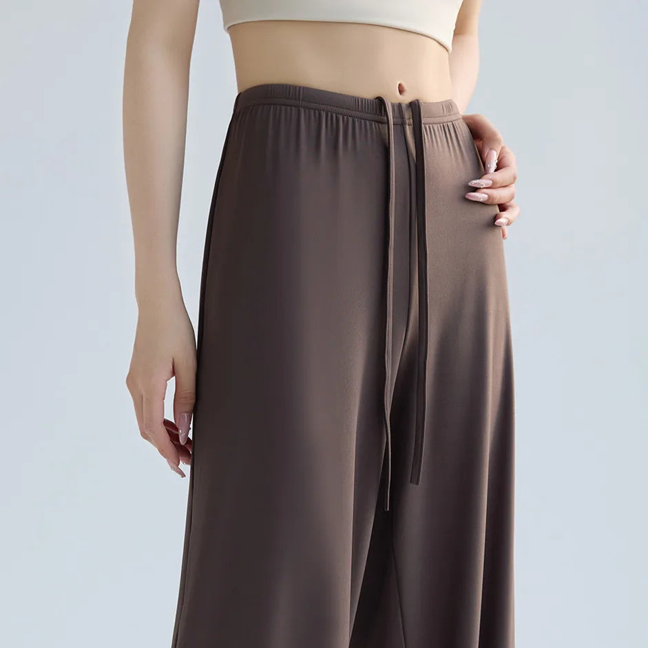 Pantalones de Yoga de Cintura Alta para Mujer, Pierna Ancha, Sueltos, Casuales, Deportivos, para Fitness, Correr, con Cordón Elástico XP207