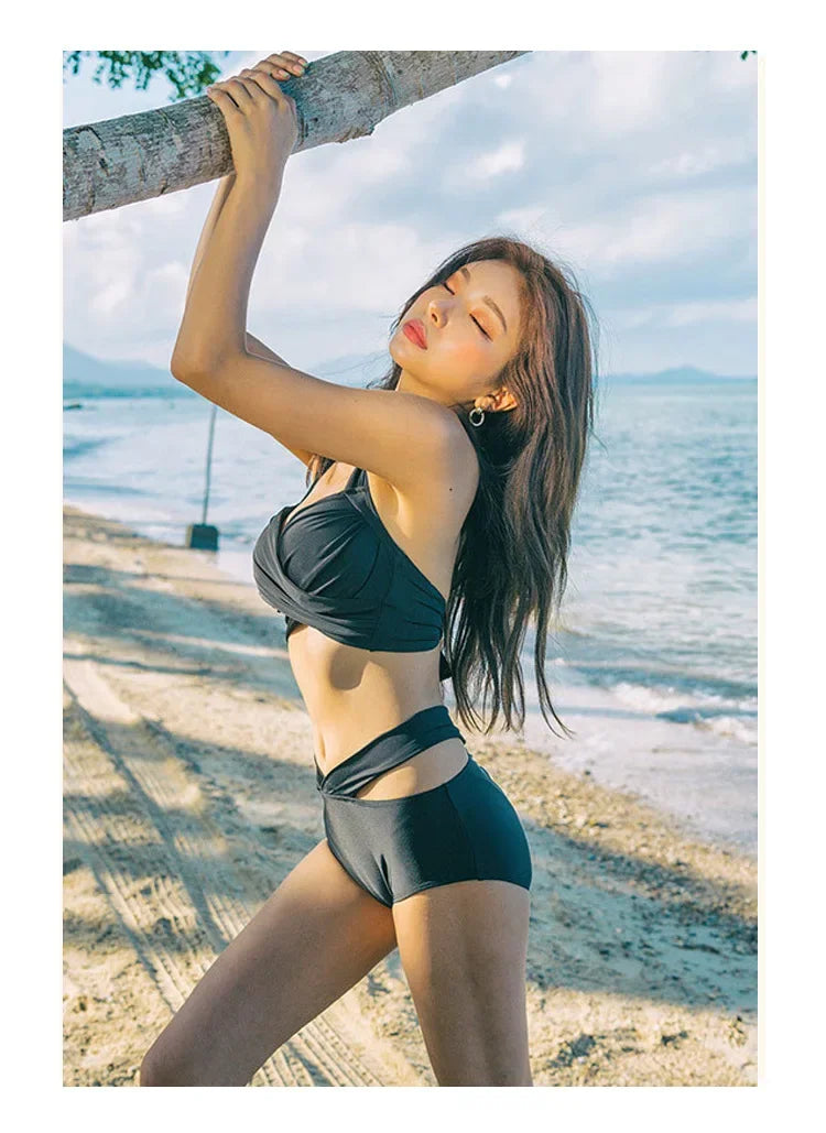 Bikinis sexys 2024, trajes de baño para mujer, traje de baño femenino de cintura alta, trajes de baño rojos push up, conjunto de bikini coreano para niñas, ropa de playa, bañista