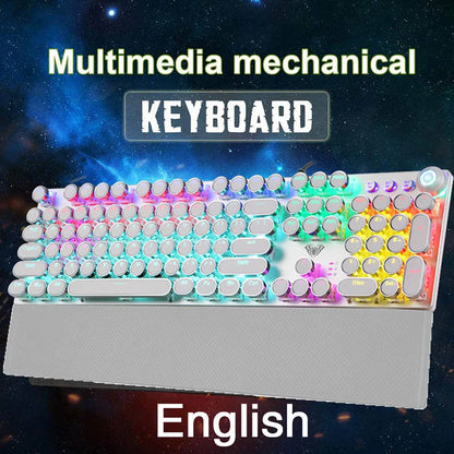 Teclado mecánico para juegos AULA F2088 de 104 teclas con cable, retroiluminado, de metal, anti-efecto fantasma, inglés, hebreo, ruso, español, árabe y coreano.