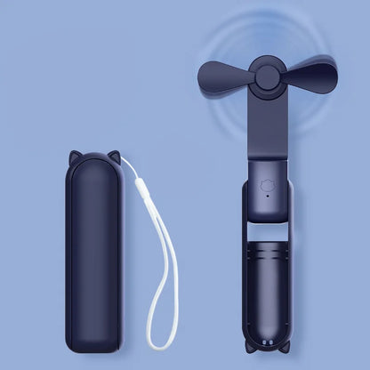 Ventilador portátil de diseño Hook, mini ventilador de mano, diseño único, ventilador de mano personal portátil, recargable por USB con potente turboventilador.