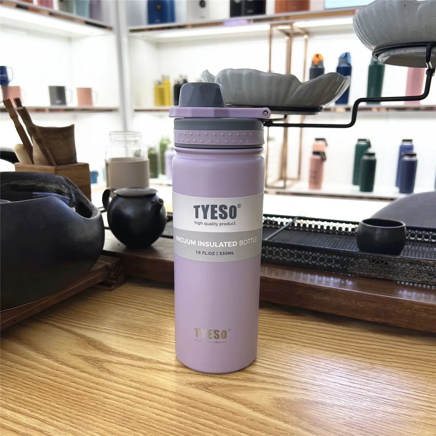 Botella térmica Tyeso de 750 ml, de acero inoxidable, para agua, aislada, para viaje, para niños, taza de café, térmica
