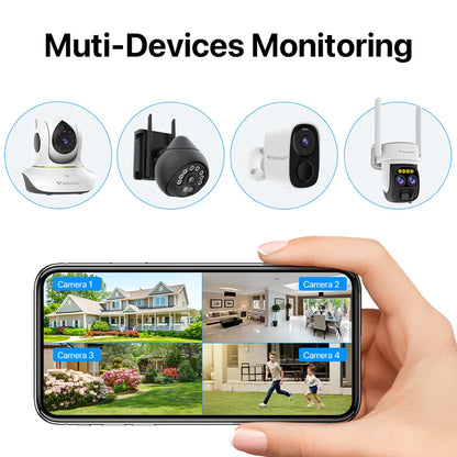 Cámaras de seguridad solares Vstarcam 2K 3MP inalámbricas para exteriores con alimentación por batería, resistentes al agua IP66, detección humana PIR, audio bidireccional