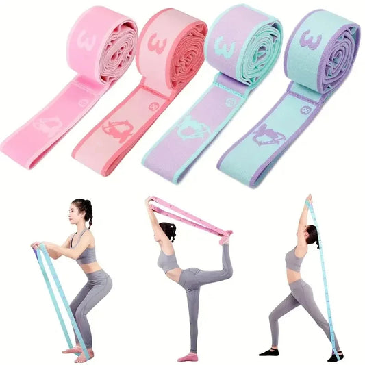 Banda de resistencia para yoga, cinturón de estiramiento auxiliar para adultos, entrenamiento latino, bandas elásticas para principiantes, pilates, baile, bucle de fitness, tensión