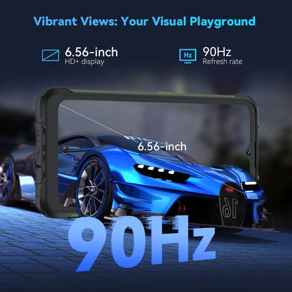 Cubot KingKong ACE 2, smartphone ultradelgado y resistente, Android 14, 16 GB de RAM (6 GB + 10 GB), + 128 GB de ROM, pantalla de 6,56" a 90 Hz, NFC.