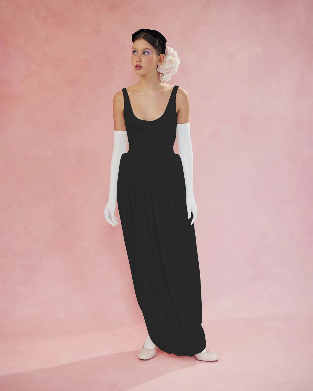 Vestido largo sexy con abertura alta JULISSA MO para mujer, negro, sin mangas, de talle alto, ideal para otoño, elegante y ajustado, perfecto para fiestas y discotecas (2024)