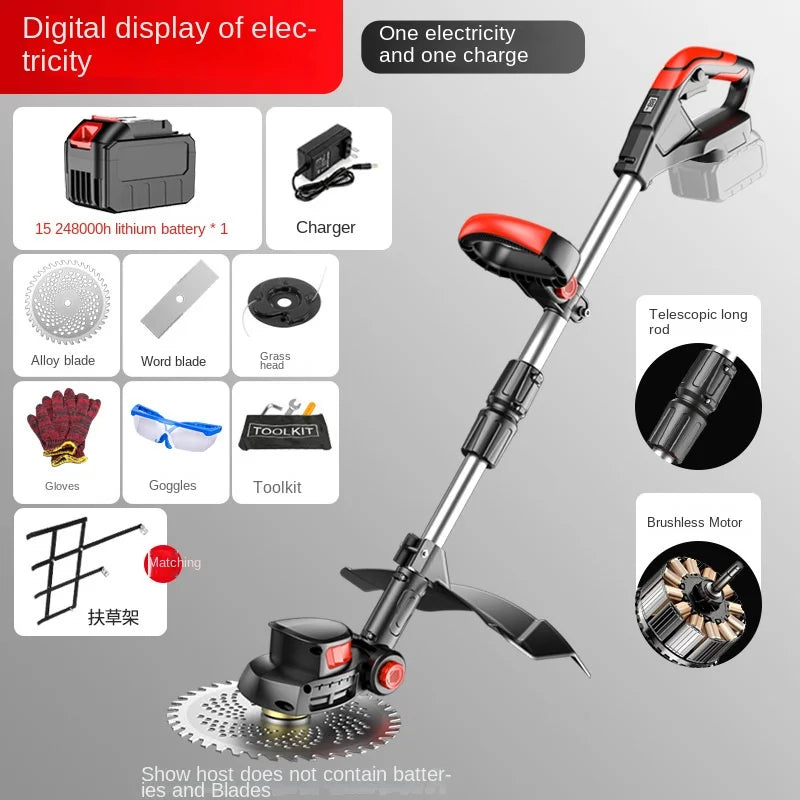 Cortacésped eléctrico, herramienta de deshierbe de césped portátil, Desbrozadora Batería 충전식예초기 충전식 예초기Coupe Bordure Sans Fils À Batterie