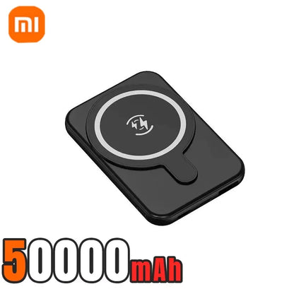 Cargador de batería externo portátil Xiaomi de 500.000 mAh con carga rápida inalámbrica y magnética para iPhone, Huawei y Samsung.
