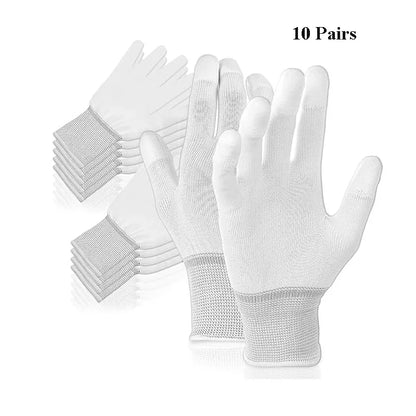 Guantes de vinilo para coche, de nailon recubierto de PU, antiestáticos, con punta de los dedos, antipolvo, para tintado de ventanas, herramientas de instalación de película