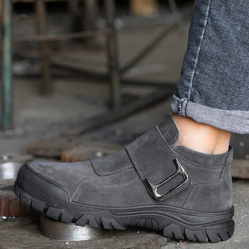 Zapatos de seguridad para hombre, con puntera de acero antiaplastamiento, antiperforación, indestructibles, para trabajos de construcción.