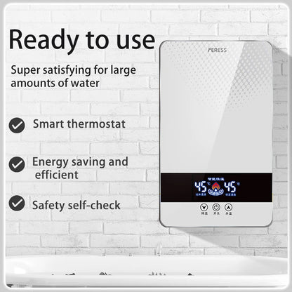 Calentador de agua eléctrico instantáneo sin tanque para ducha, baño y bañera, 220 V, 7000 W, con control automático de temperatura, para uso doméstico y hotelero.