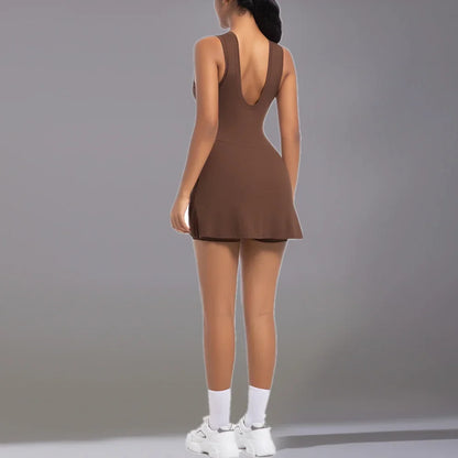 Conjunto de chándal de yoga sin relleno para mujer, mono de una pieza, falda de entrenamiento, mono, ropa deportiva para gimnasio, ropa de entrenamiento para mujer