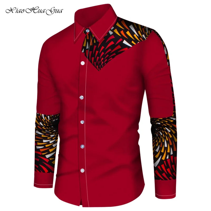 2025 men's long sleeved shirt printed shirt fashionable new style casual high-quality elegant men's top clothing